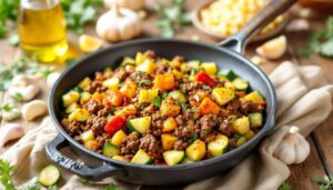 Regen? Couch? Zeit für diese leckere Zucchini-Hackpfanne