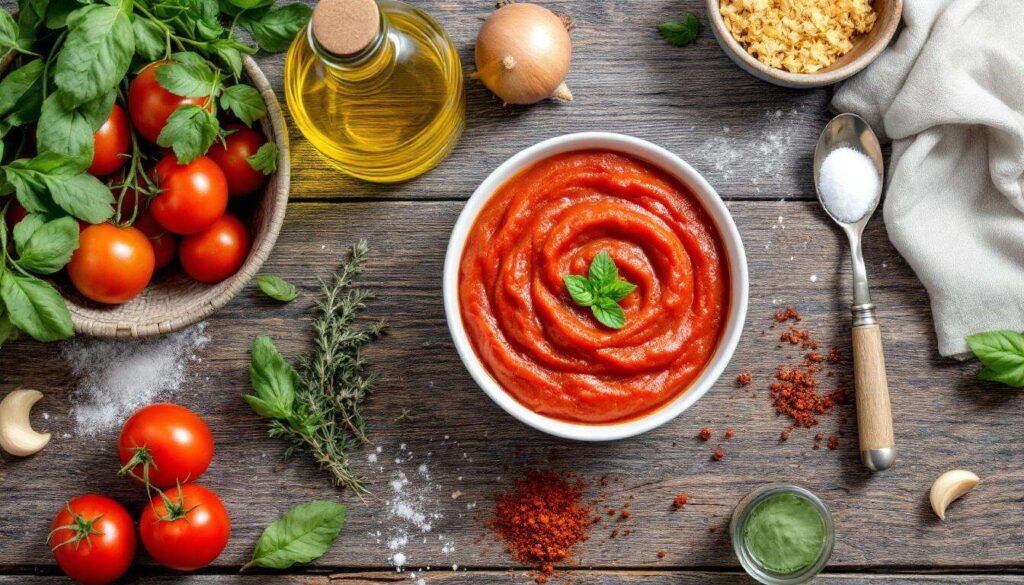 Klassische Tomatensauce aus Dosentomaten – sämig, aromatisch und leicht vorbereitet